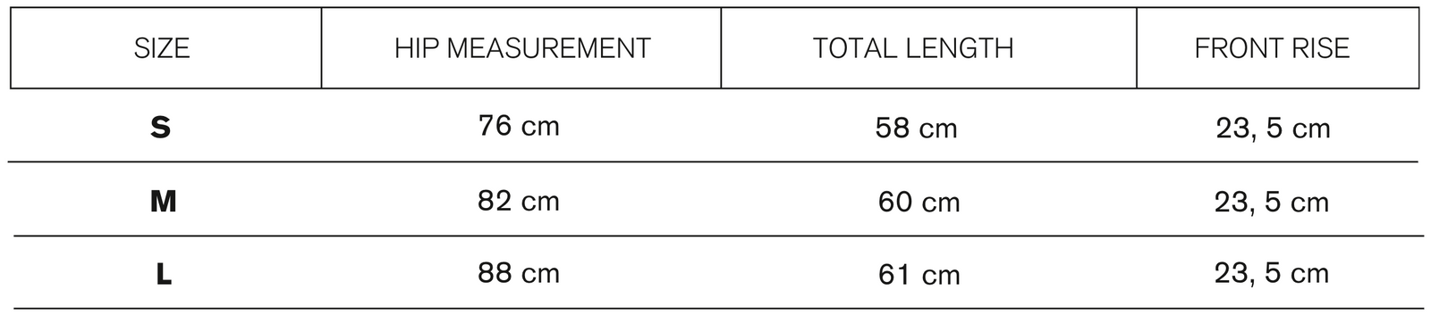 Size guide
