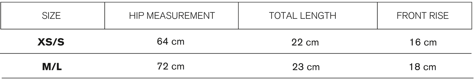 Size guide