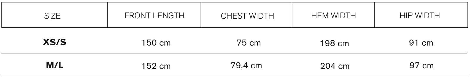 Size guide