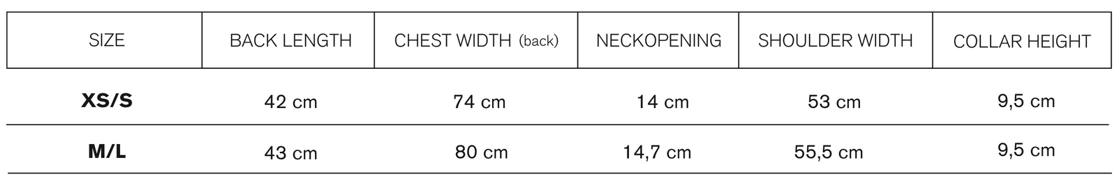 Size guide