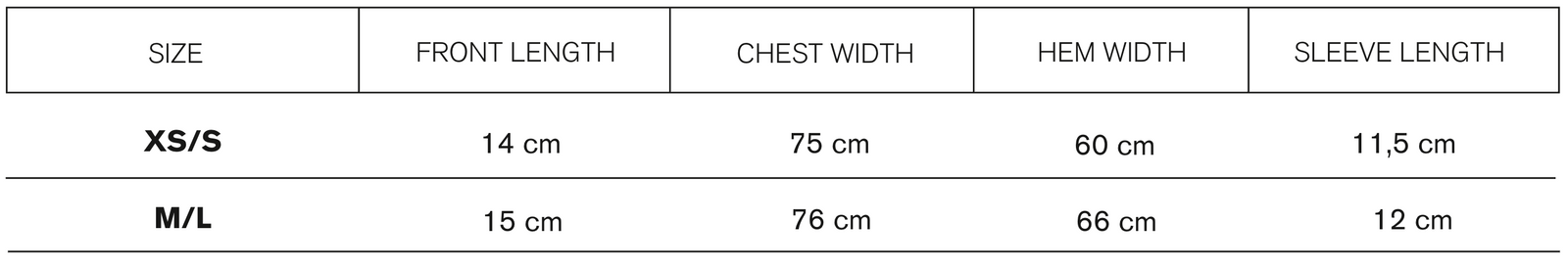 Size guide
