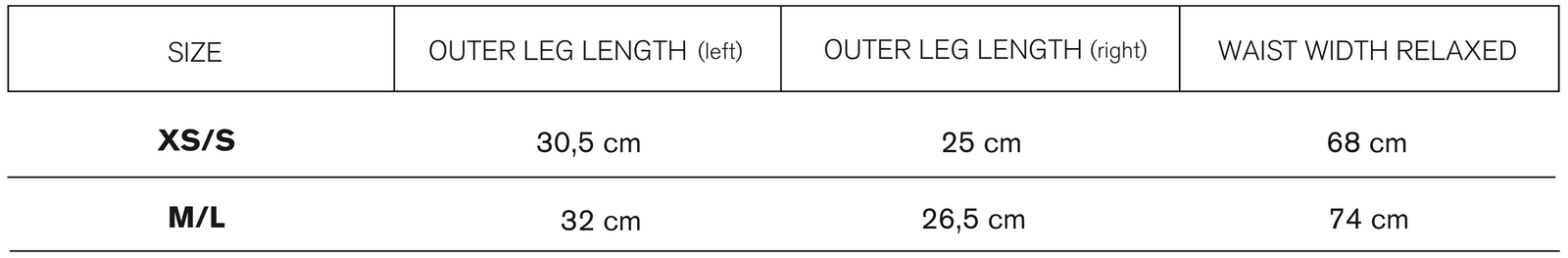 Size guide