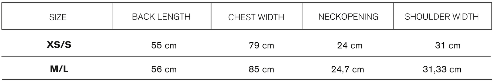 Size guide