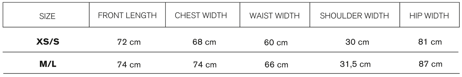Size guide