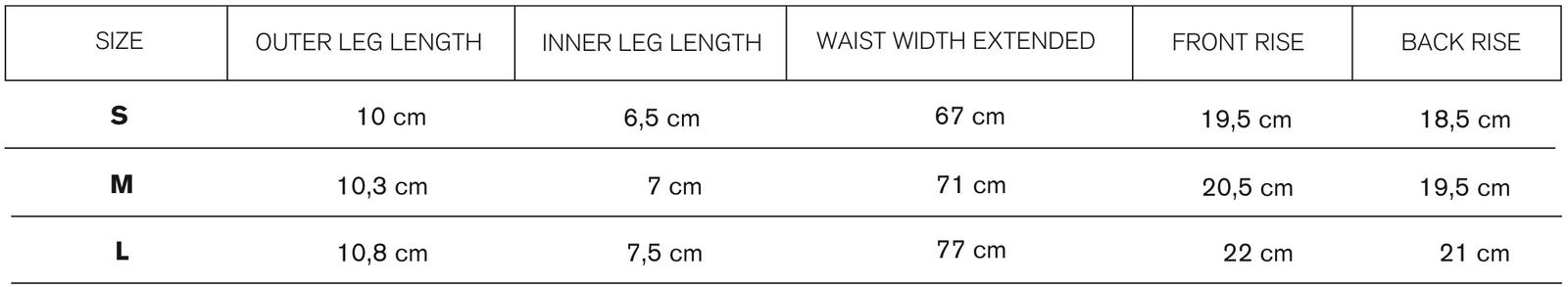 Size guide