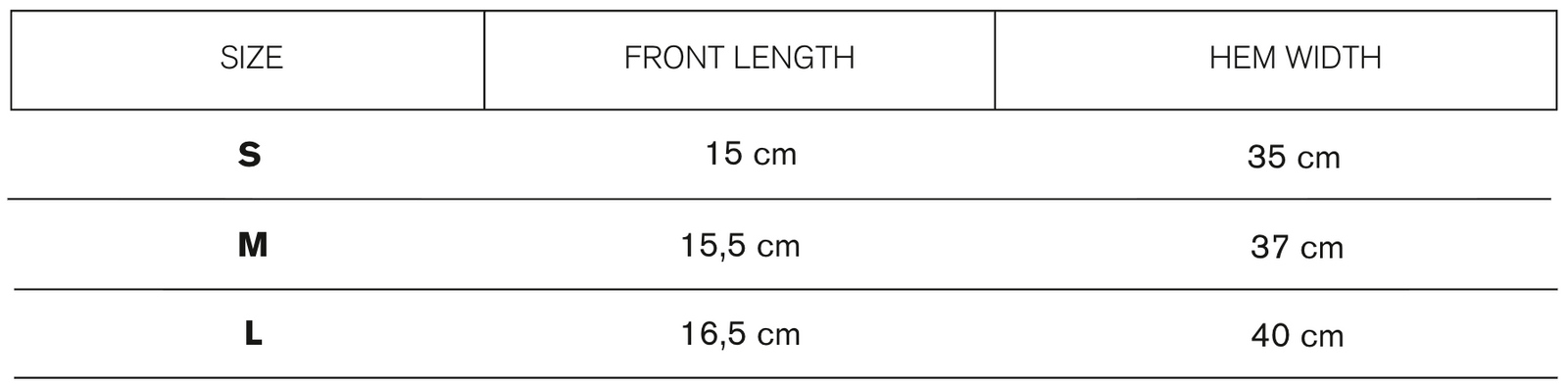 Size guide