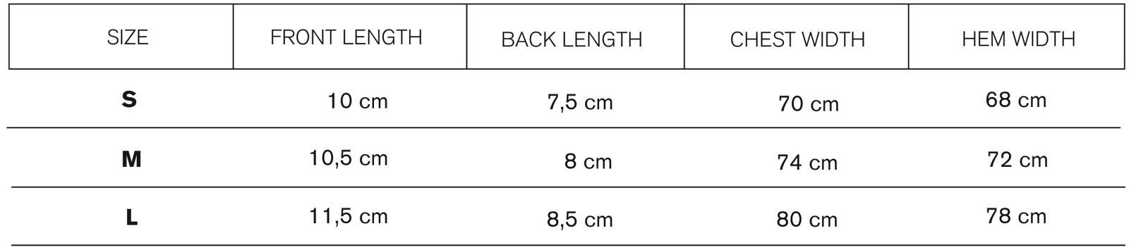 Size guide