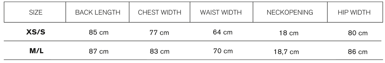 Size guide