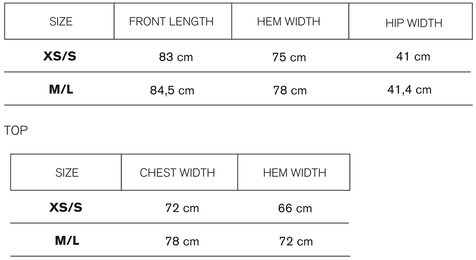 Size guide