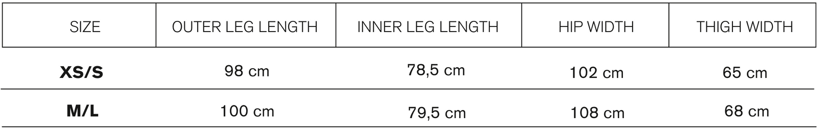 Size guide